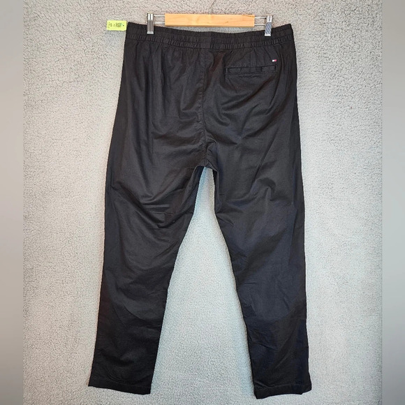 Tommy Hilfiger Mens Black Tie Elastic Waist Cotton Leisure Pants Sz M - Picture 8 of 13